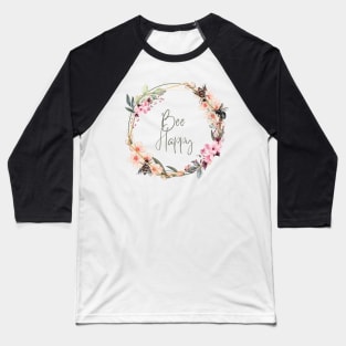 Bee Happy Baseball T-Shirt